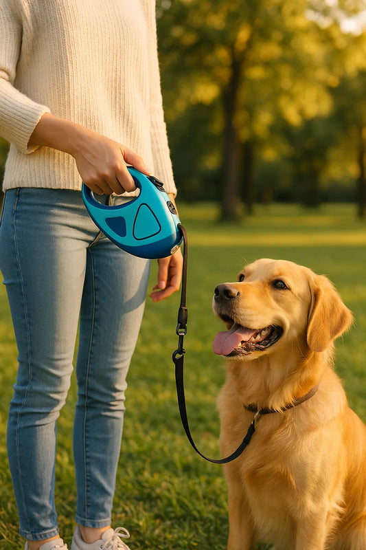 CONTROLLITE Leash – Automatic Dog Leash with LED Light & Ergonomic Anti-Slip Handle