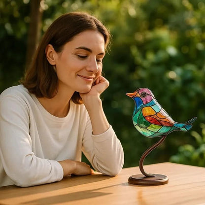 ACRÝAVIA – Handgemaakte kleurrijke vogelstandbeeld van acryl voor woondecoratie