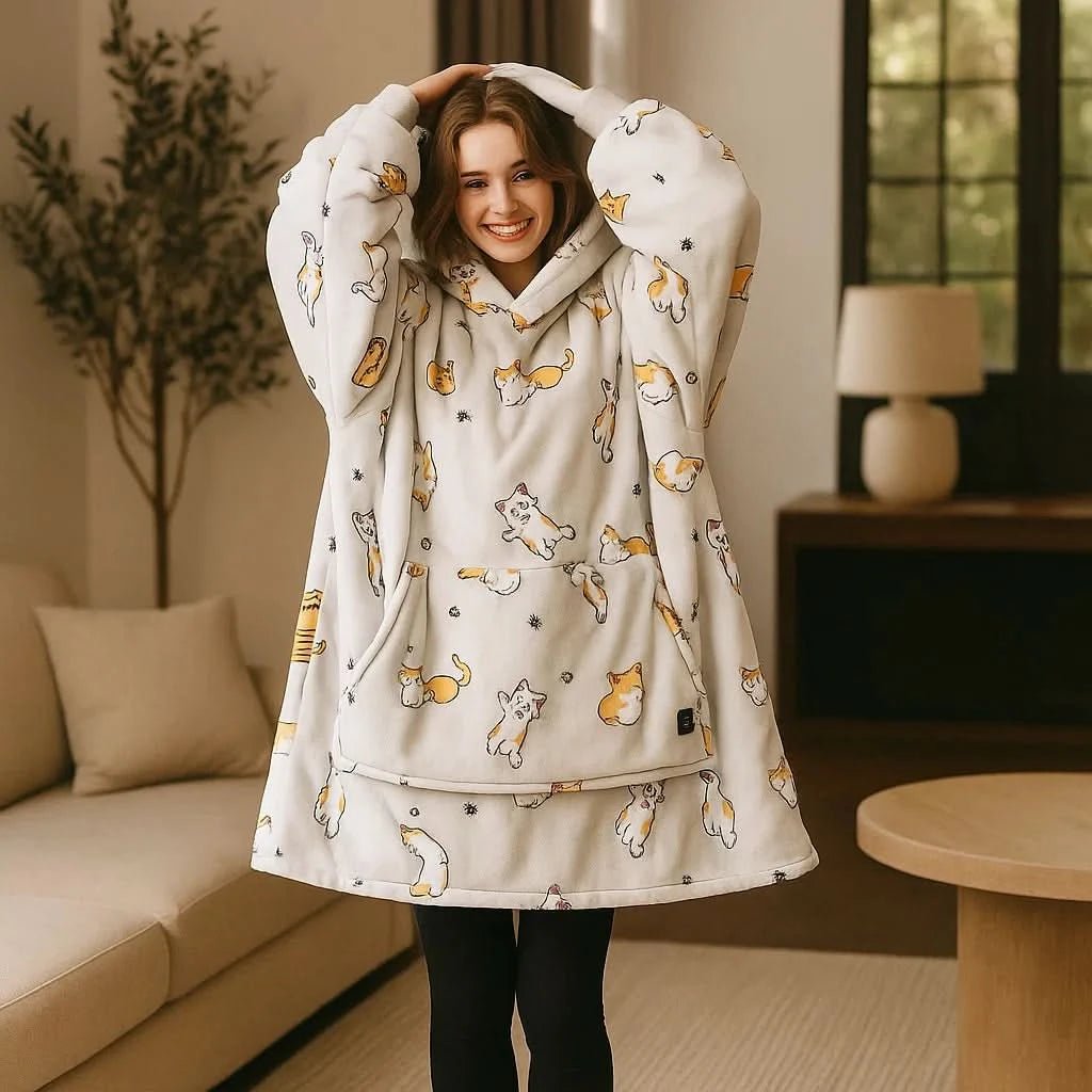 FLEECEFUSE – USB-beheizter Decken-Hoodie mit verschmolzener Wärme