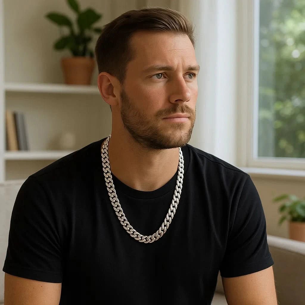 GLANZGRAD – Cadena cubana de eslabones Miami pulida de 8mm