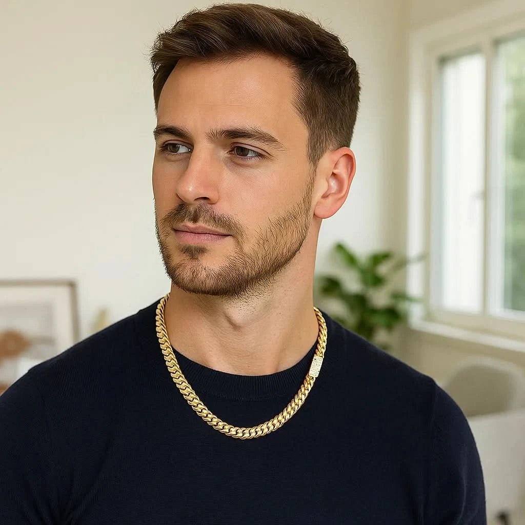 GLANZGRAD – Cadena cubana de eslabones Miami pulida de 8mm