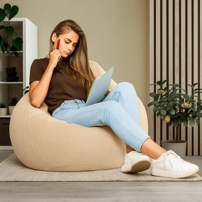 LinenLounge – Luxurious Linen Bean Bag Set with Filling