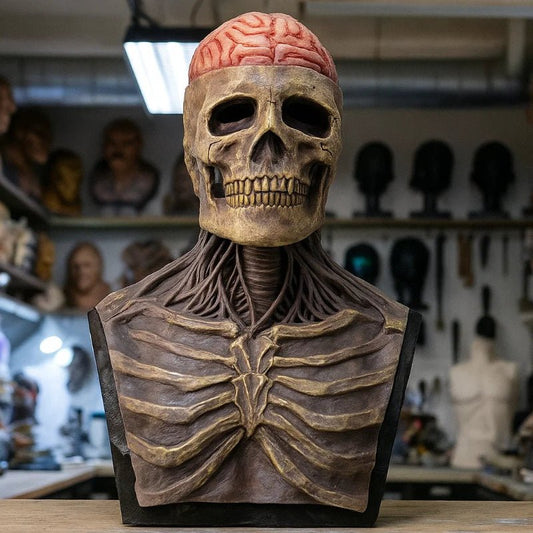 DREADSKULL – Masque de squelette réaliste avec chapeau pour une transformation ultime d'Halloween