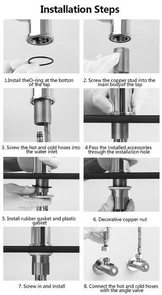 FLEXISPOUT - Flexible 360° tap with spray function for washbasins