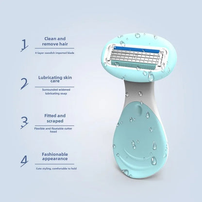 Sharpge - 4-blade compact razor with storage box | Smooth skin on the go & at home