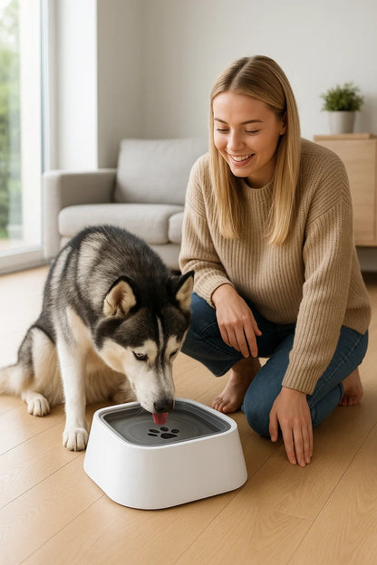 DRINKING GUARD – Water Bowl with Anti-Spill Function & Floating Disc