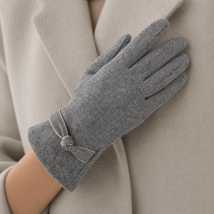 BELLAVORA – Gants pour femme avec nœud décoratif
