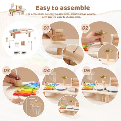 Melodiny Set - Musical wooden toy for creative babies aged 12 months and over