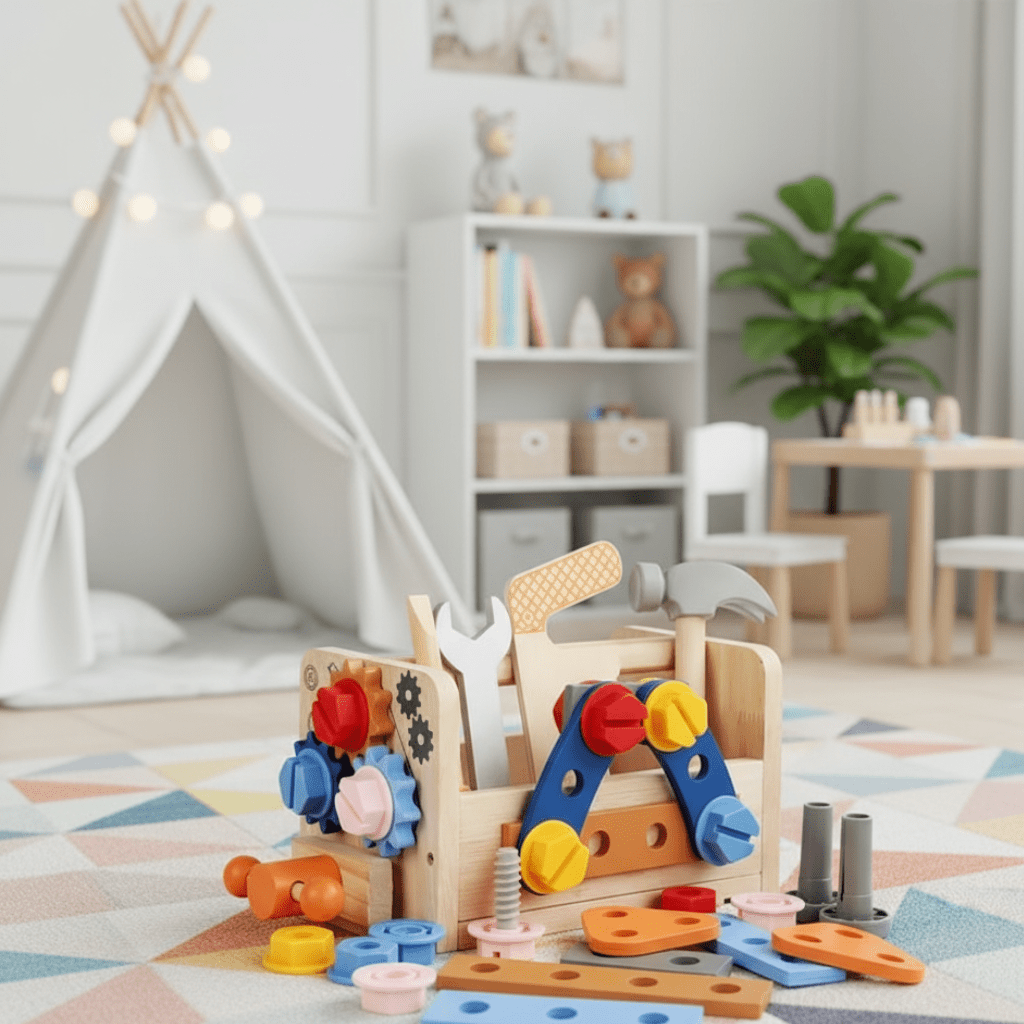 WoodTools – Caja de herramientas Montessori de madera para constructores creativos