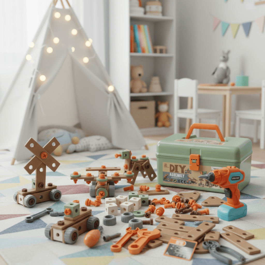 BuildMaster - 100-piece tool set for creative children aged 3 and over ...