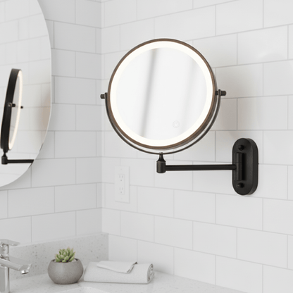 MAGNIFILUX – Espejo de aumento LED con iluminación ajustable y batería recargable