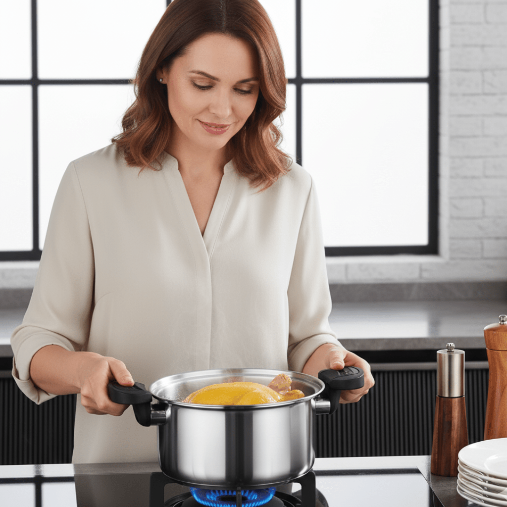 STEELPRESS – Kompakter Edelstahlschnellkochtopf für schnelle Mahlzeiten überall