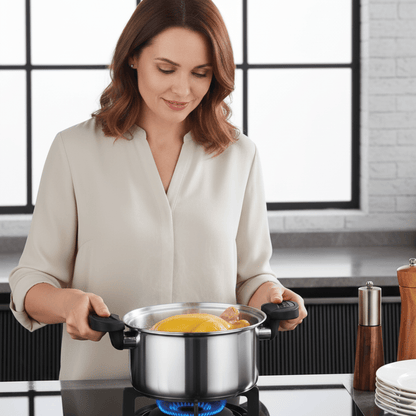 STEELPRESS – Kompakter Edelstahlschnellkochtopf für schnelle Mahlzeiten überall