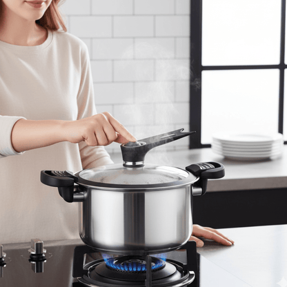 STEELPRESS – Kompakter Edelstahlschnellkochtopf für schnelle Mahlzeiten überall