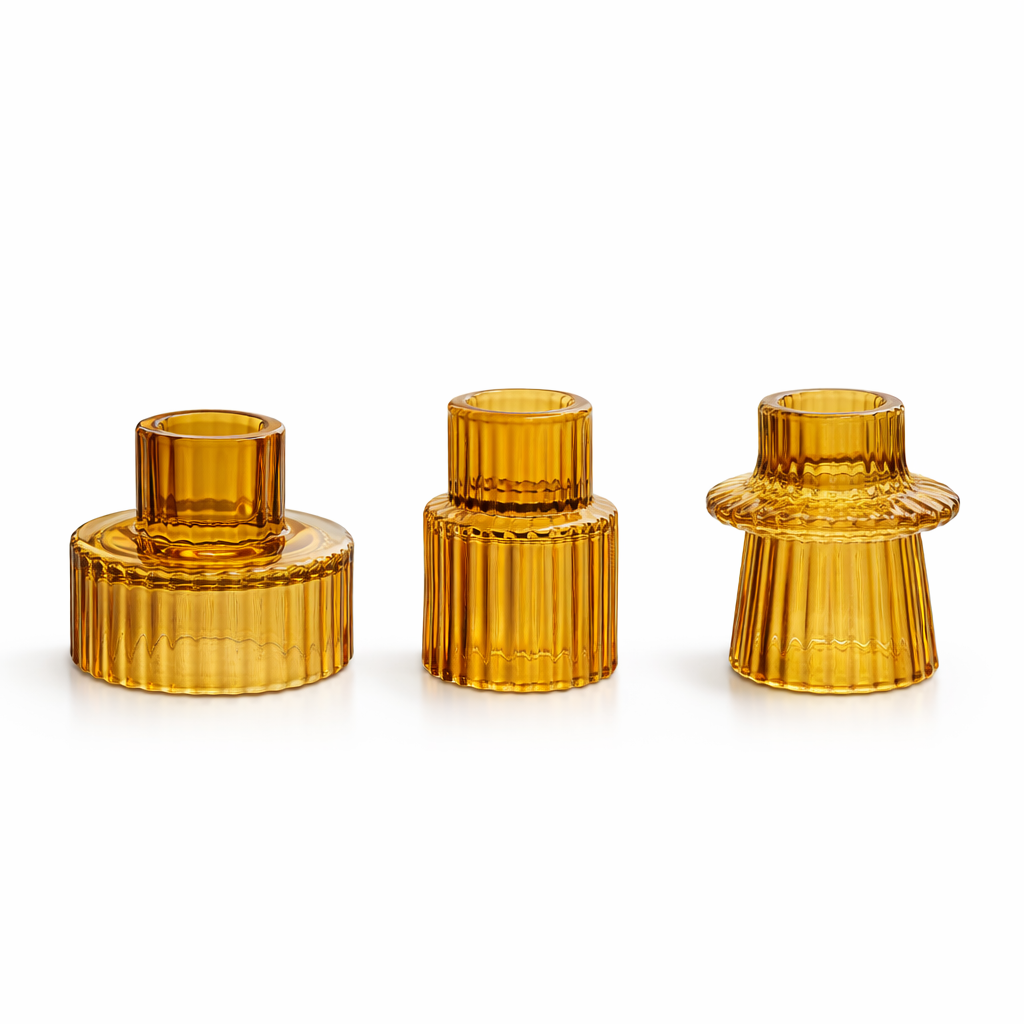 LUNELLE – Bougeoirs réversibles en lot de 3