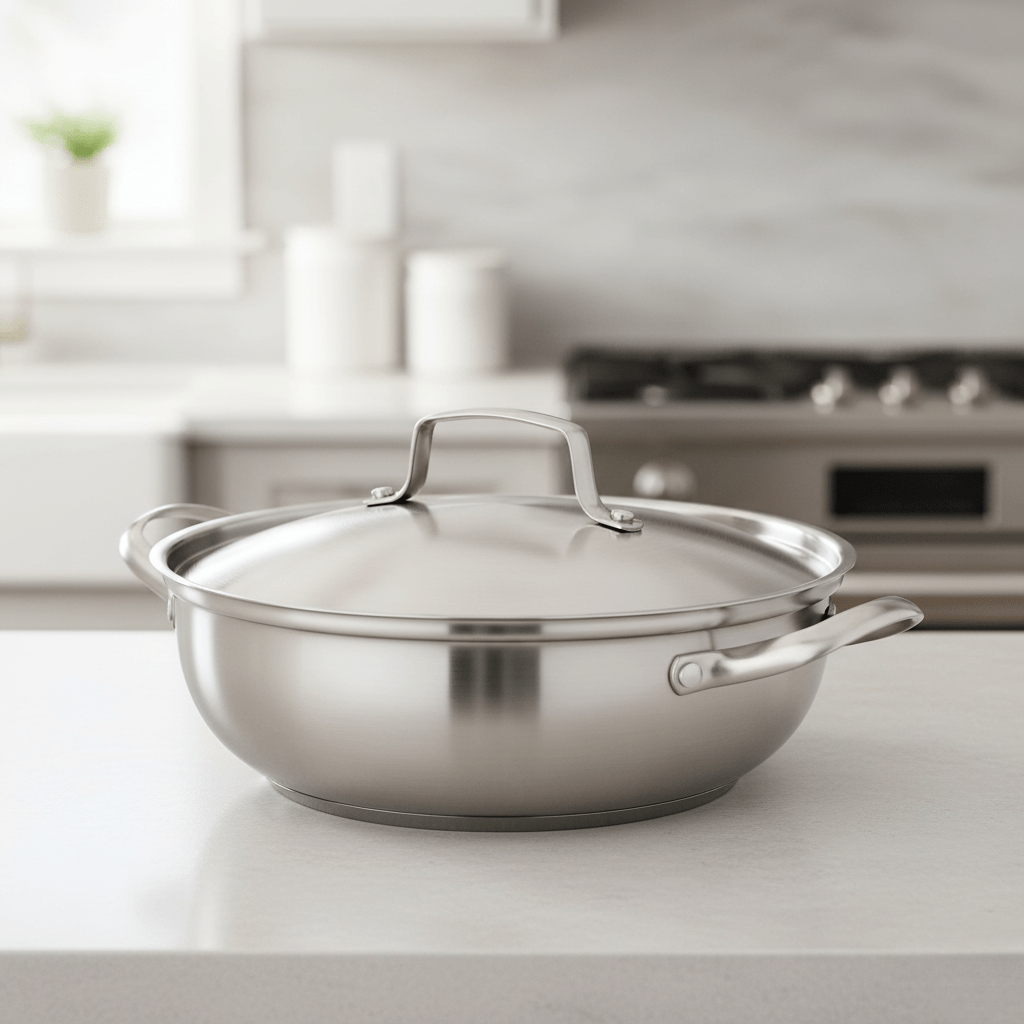 SmartBoil – Casserole universelle en acier inoxydable avec couvercle pour tous types de cuisinières