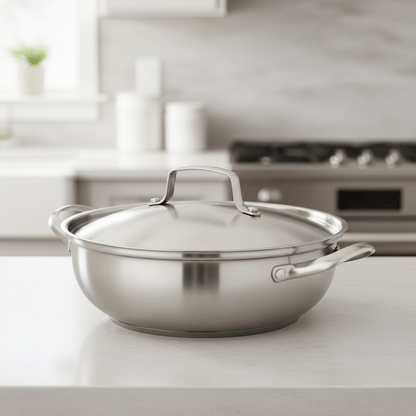 SmartBoil – Casserole universelle en acier inoxydable avec couvercle pour tous types de cuisinières