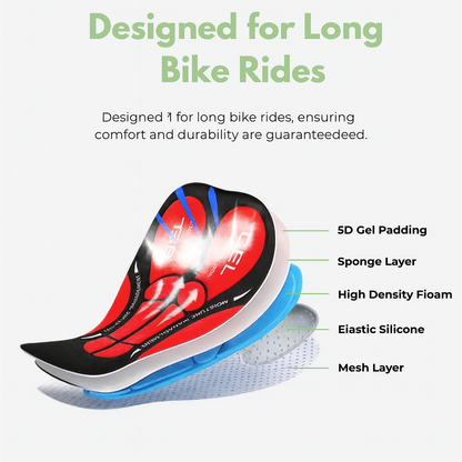 BIKERIDE Shorts - Gel-padded cycling shorts against Zadelpijn