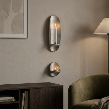 LUMÉVIA – Porte-bougie chauffe-plat mural au design élégant en aluminium