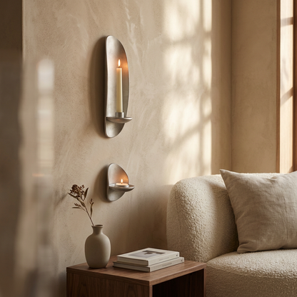 LUMÉVIA – Porte-bougie chauffe-plat mural au design élégant en aluminium