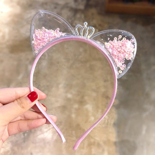 Glitter-Haarband Damen mit Katzenohren – Elegantes Accessoire für Frauen, Ideal für Partys und besondere Anlässe-1