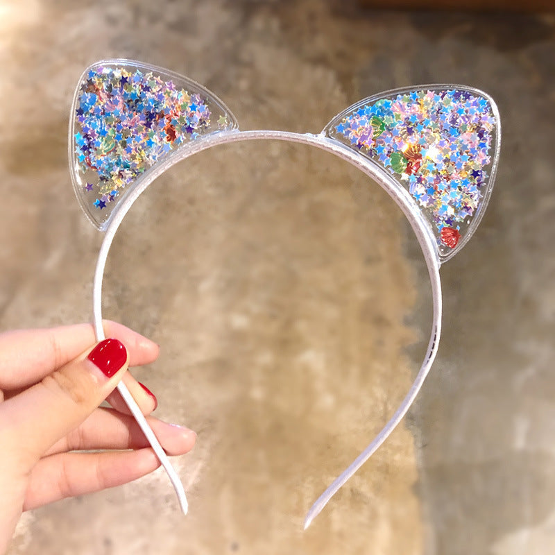 Glitter-Haarband Damen mit Katzenohren – Elegantes Accessoire für Frauen, Ideal für Partys und besondere Anlässe-5