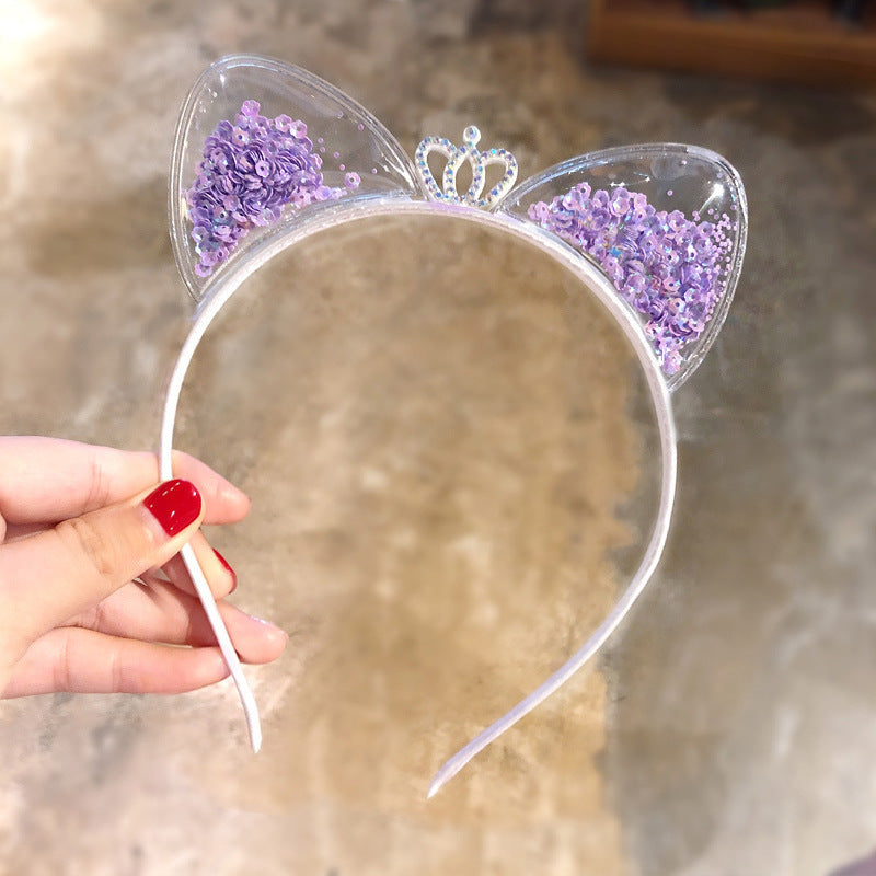 Glitter-Haarband Damen mit Katzenohren – Elegantes Accessoire für Frauen, Ideal für Partys und besondere Anlässe-4