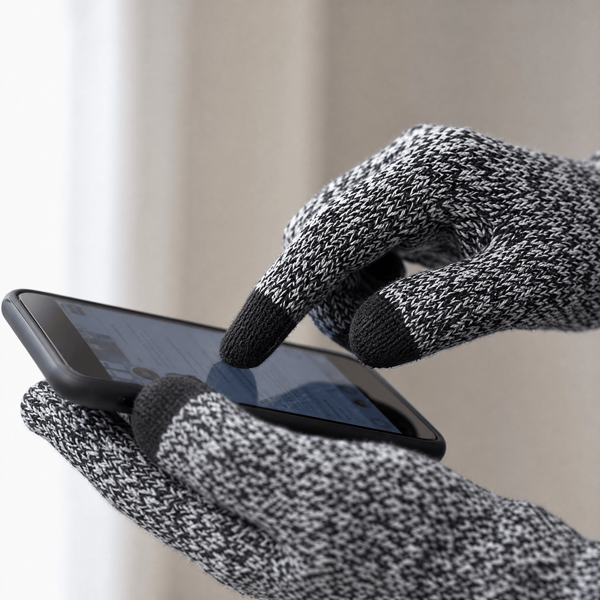 TOUCHWARM – Gants en maille pour homme avec fonction écran tactile