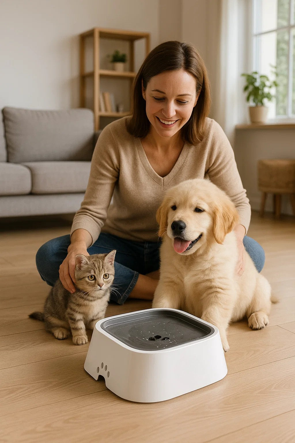 DRINKING GUARD – Water Bowl with Anti-Spill Function & Floating Disc