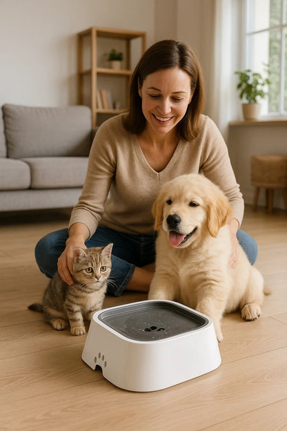 DRINKING GUARD – Water Bowl with Anti-Spill Function & Floating Disc