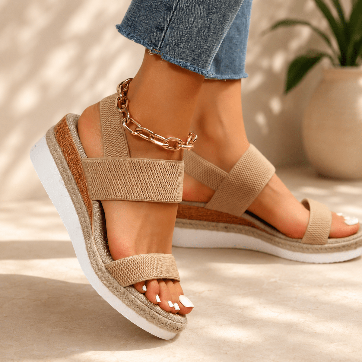 PODORA – Sandalias ortopédicas para mujer con suela acolchada y alineación mejorada del pie