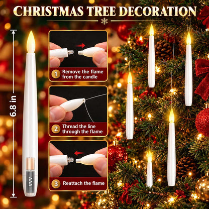 SPELLORA – Bougies LED flottantes avec télécommande en forme de baguette magique