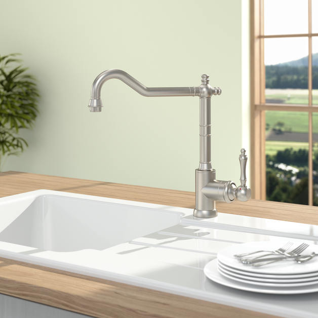 Avia 2.0 nostalgic stainless steel kitchen mixer tap - classic & modern for every kitchen