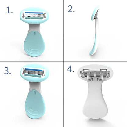 Sharpge - 4-blade compact razor with storage box | Smooth skin on the go & at home