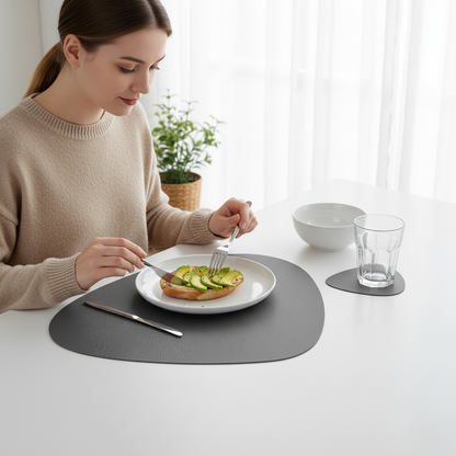 CLARO SET – Elegantes Tischset und Untersetzer-Set, hitzebeständig und pflegeleicht