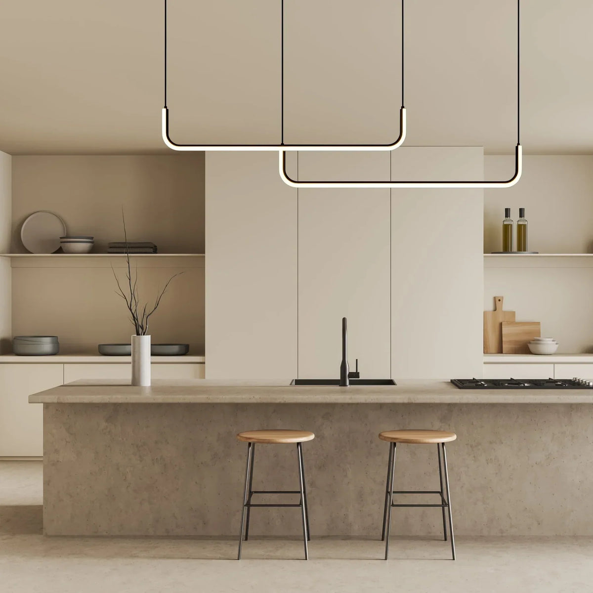 LOOPORA – Moderne lineare Hängeleuchte mit skandinavischem U-Design
