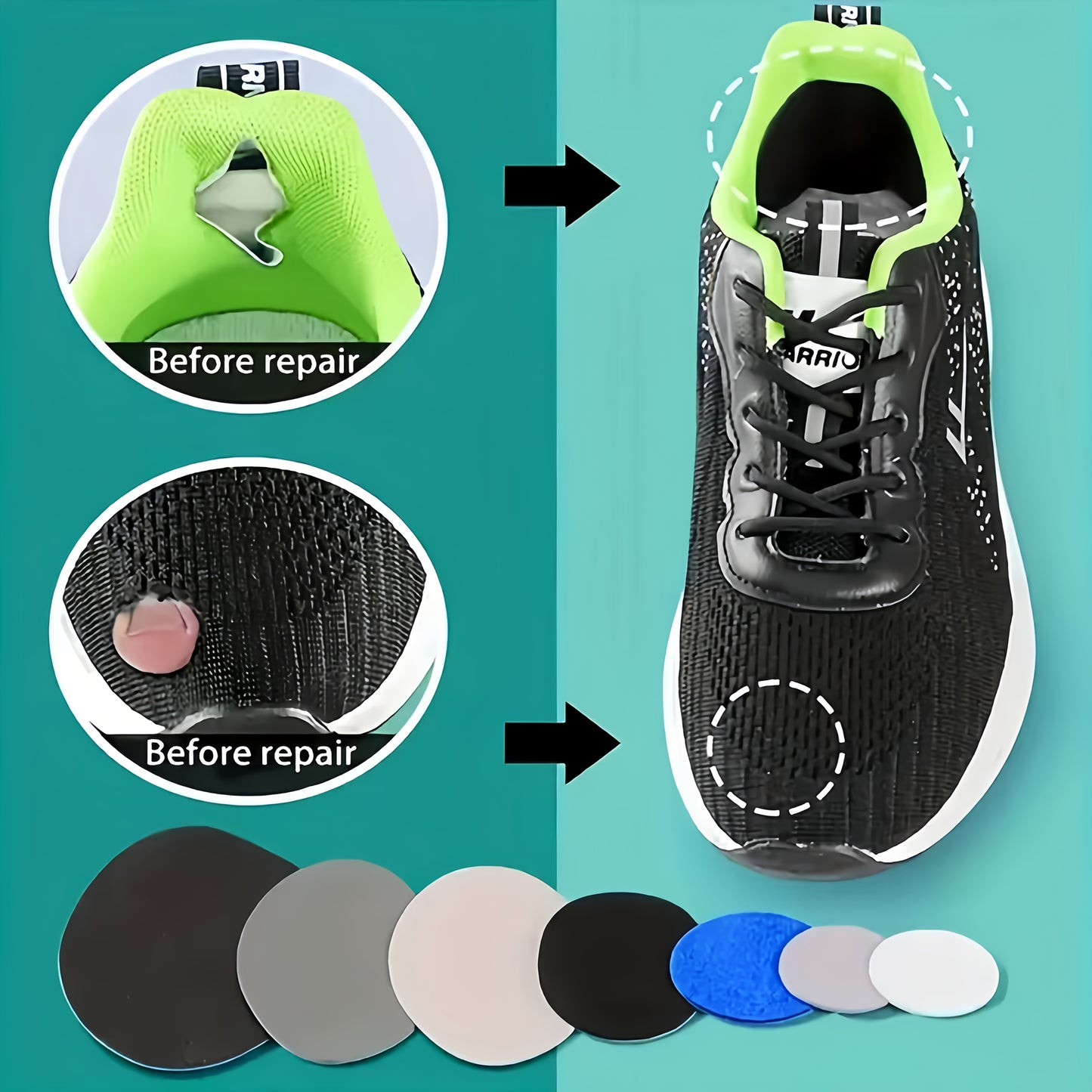 FLEXISHOE – Reparatiepleisters voor schoenoppervlakken en hielen