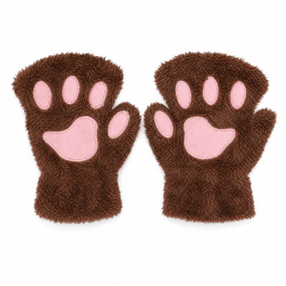 PAWLETTA – Mitaines en peluche à motif de pattes de chat
