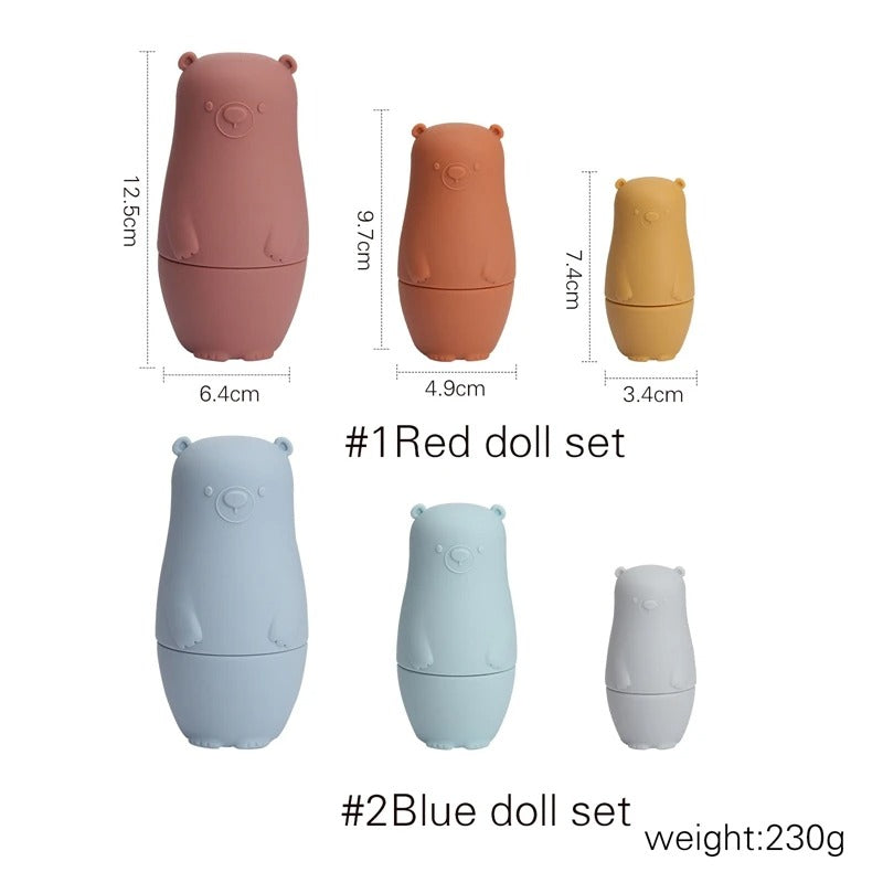 SiliconeNest - Stackable silicone nesting dolls to promote fine motor skills