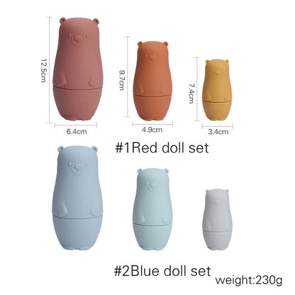 SiliconeNest - Stackable silicone nesting dolls to promote fine motor skills
