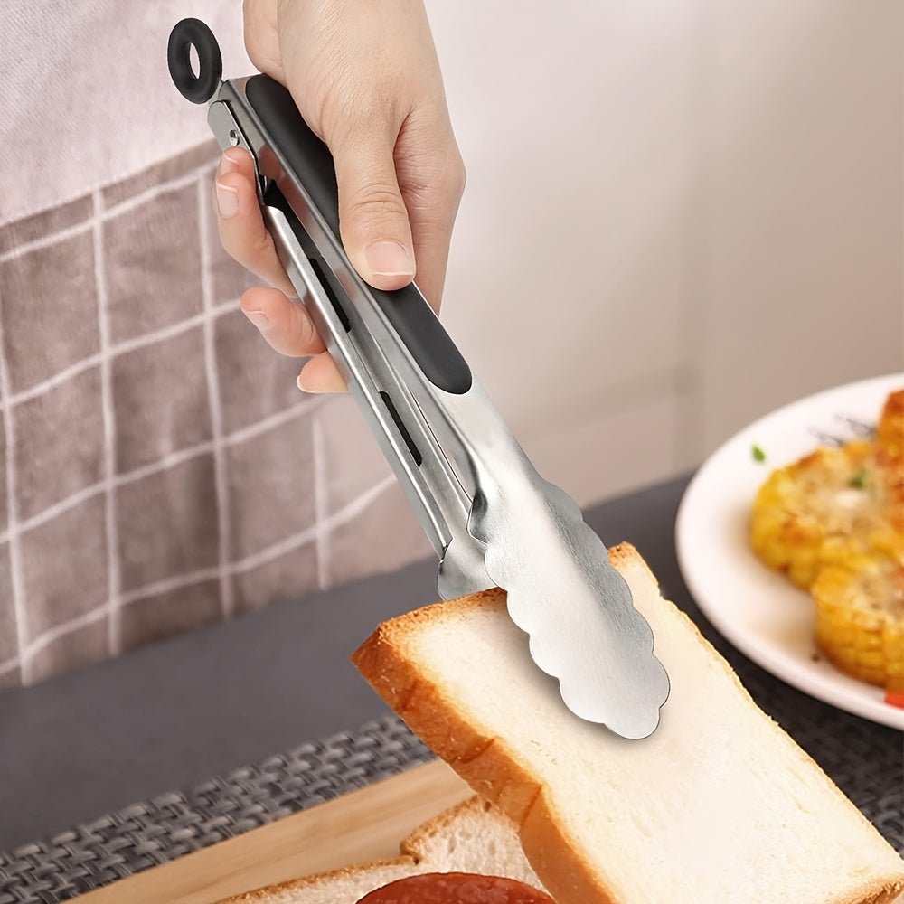 HAUSGOLD - Hoogwaardige grill- en keukentang van roestvrij staal met siliconen handgreep 22,86 cm & 30,48 cm