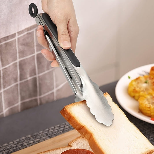 HAUSGOLD - Pinza da cucina e per griglia di alta qualità in acciaio inox con impugnatura in silicone 22,86 cm e 30,48 cm