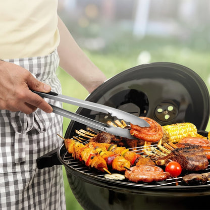 HAUSGOLD - Hoogwaardige grill- en keukentang van roestvrij staal met siliconen handgreep 22,86 cm & 30,48 cm