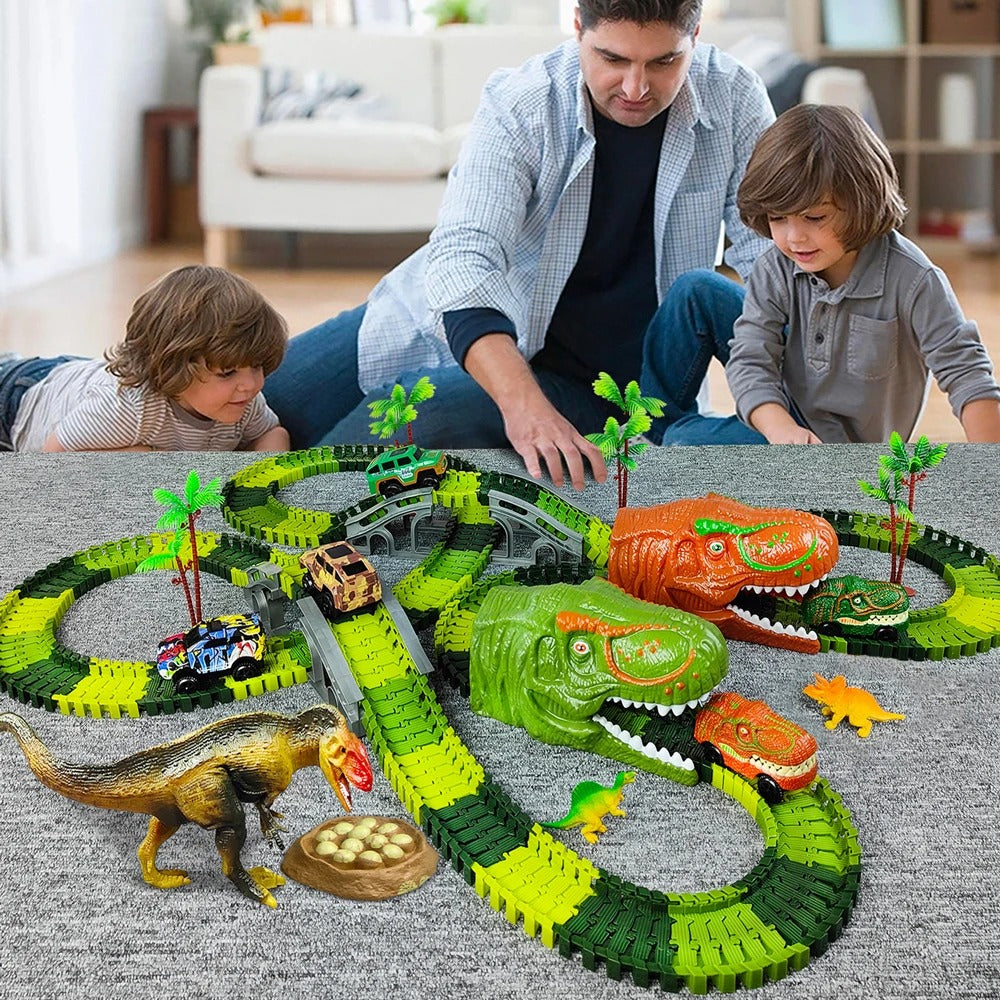 DinoTrack Express – Juego de trenes de dinosaurios interactivo para niños creativos a partir de 3 años