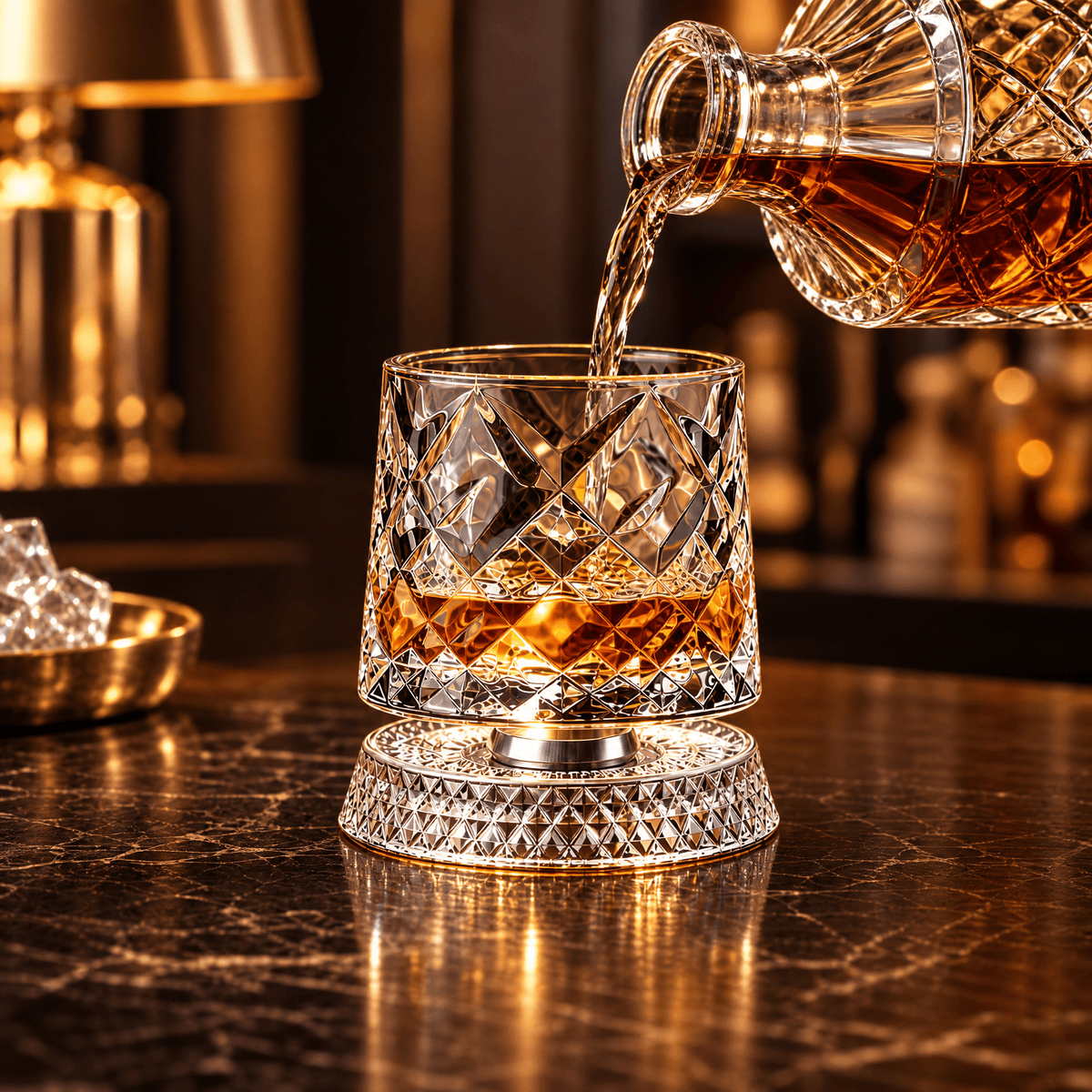 VETRANO – Verres à whisky avec base rotative à 360°