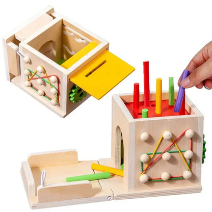 ActivityCube - Montessori toy box with 8 learning activities for babies