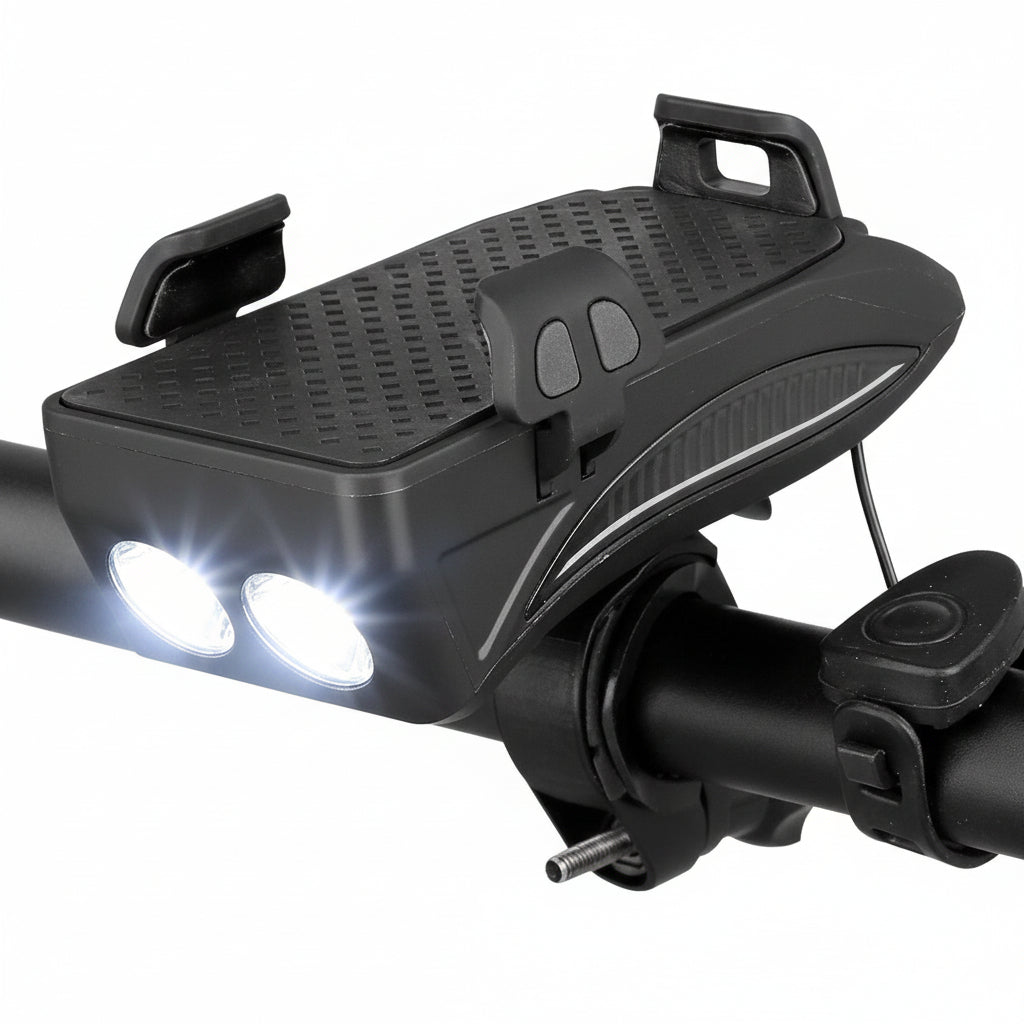 CYCLOLIGHT – Faro para bicicleta con powerbank y soporte para teléfono