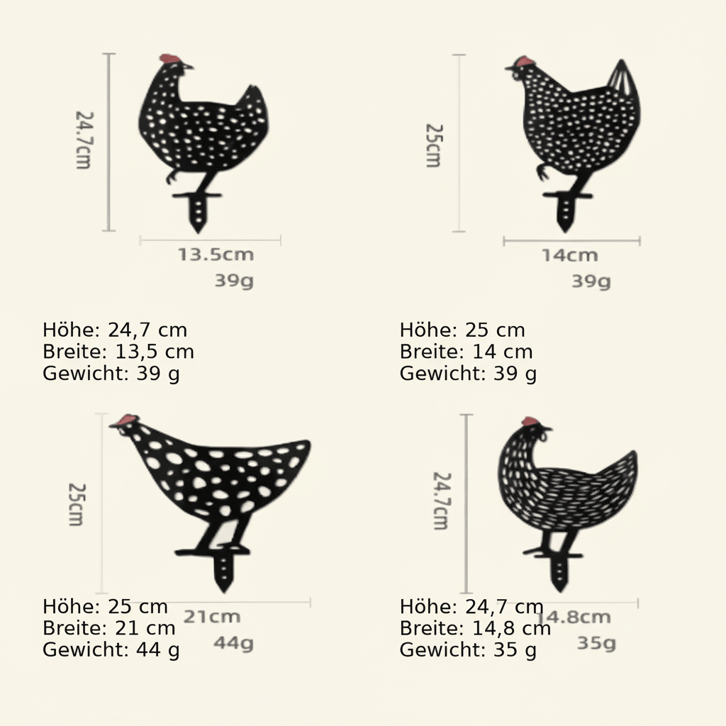 HENVERA – Décoration de poule résistante aux intempéries pour un charme rustique de jardin