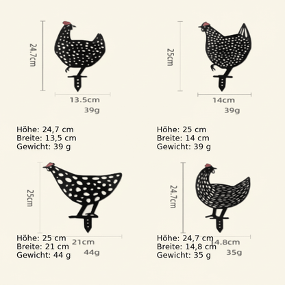HENVERA – Décoration de poule résistante aux intempéries pour un charme rustique de jardin