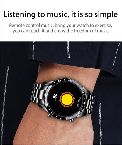 LIGETRON – Montre intelligente Bluetooth de luxe avec écran tactile complet et bracelet en acier inoxydable